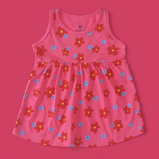 Girl Frock Red Flower