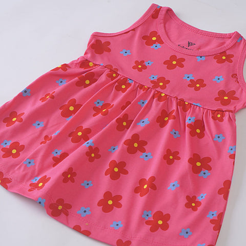 Girl Frock Red Flower